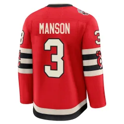 Men's Dave Manson Chicago Blackhawks Red 2025 Winter Classic Jersey - Black Premium