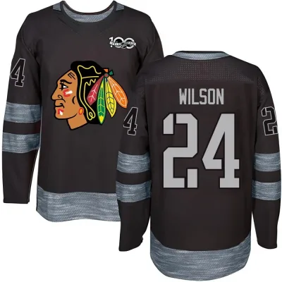 Men's Doug Wilson Chicago Blackhawks 1917-2017 100th Anniversary Jersey - Black Authentic