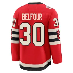 Men's ED Belfour Chicago Blackhawks Red 2025 Winter Classic Jersey - Black Premium