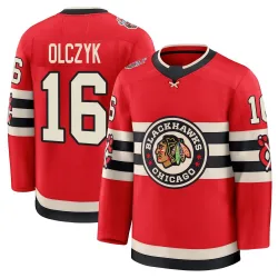 Men's Ed Olczyk Chicago Blackhawks Red 2025 Winter Classic Jersey - Black Premium