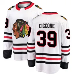 Men's Enrico Ciccone Chicago Blackhawks Away Jersey - White Breakaway