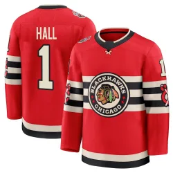 Men's Glenn Hall Chicago Blackhawks Red 2025 Winter Classic Jersey - Black Premium