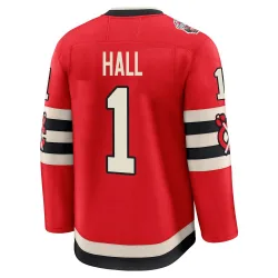 Men's Glenn Hall Chicago Blackhawks Red 2025 Winter Classic Jersey - Black Premium