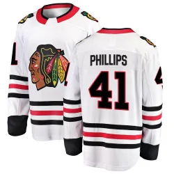 Men's Isaak Phillips Chicago Blackhawks Away Jersey - White Breakaway