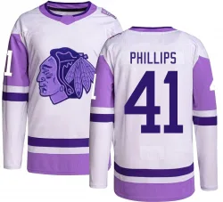 Men's Isaak Phillips Chicago Blackhawks Hockey Fights Cancer Jersey - Black Authentic