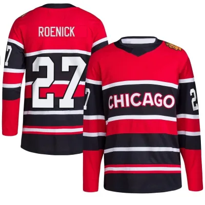 Men's Jeremy Roenick Chicago Blackhawks Red Reverse Retro 2.0 Jersey - Black Authentic