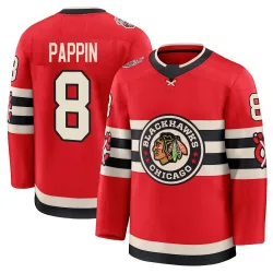 Men's Jim Pappin Chicago Blackhawks Red 2025 Winter Classic Jersey - Black Premium