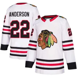 Men's Joey Anderson Chicago Blackhawks Away Jersey - White Authentic