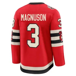 Men's Keith Magnuson Chicago Blackhawks Red 2025 Winter Classic Jersey - Black Premium