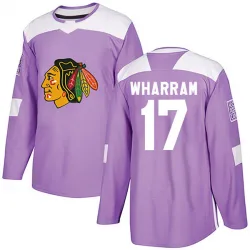 Men's Kenny Wharram Chicago Blackhawks Fights Cancer Practice Jersey - Purple Authentic