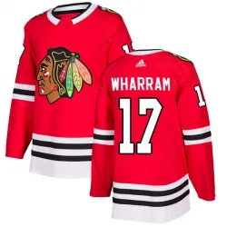 Men's Kenny Wharram Chicago Blackhawks Red Home Jersey - Black Authentic