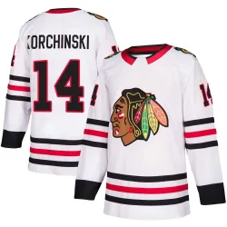 Men's Kevin Korchinski Chicago Blackhawks Away Jersey - White Authentic