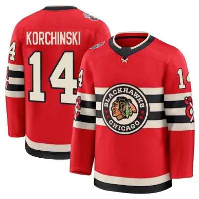 Men's Kevin Korchinski Chicago Blackhawks Red 2025 Winter Classic Jersey - Black Premium