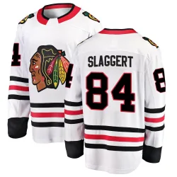 Men's Landon Slaggert Chicago Blackhawks Away Jersey - White Breakaway