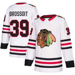 Men's Laurent Brossoit Chicago Blackhawks Away Jersey - White Authentic