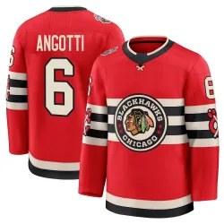 Men's Lou Angotti Chicago Blackhawks Red 2025 Winter Classic Jersey - Black Premium