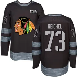 Men's Lukas Reichel Chicago Blackhawks 1917-2017 100th Anniversary Jersey - Black Authentic