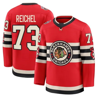 Men's Lukas Reichel Chicago Blackhawks Red 2025 Winter Classic Jersey - Black Premium