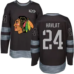 Men's Martin Havlat Chicago Blackhawks 1917-2017 100th Anniversary Jersey - Black Authentic