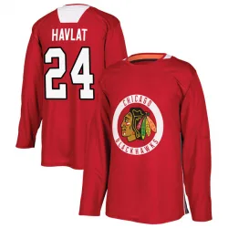 Men's Martin Havlat Chicago Blackhawks Red Home Practice Jersey - Black Authentic