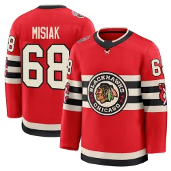 Men's Martin Misiak Chicago Blackhawks Red 2025 Winter Classic Jersey - Black Premium