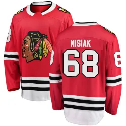 Men's Martin Misiak Chicago Blackhawks Red Home Jersey - Black Breakaway