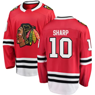 Men's Patrick Sharp Chicago Blackhawks Red Home Jersey - Black Breakaway