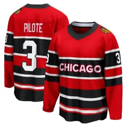 Men's Pierre Pilote Chicago Blackhawks Red Special Edition 2.0 Jersey - Black Breakaway