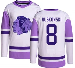 Men's Terry Ruskowski Chicago Blackhawks Hockey Fights Cancer Jersey - Black Authentic