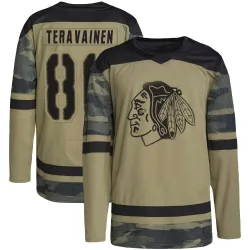 Men's Teuvo Teravainen Chicago Blackhawks Camo Military Appreciation Practice Jersey - Black Authentic