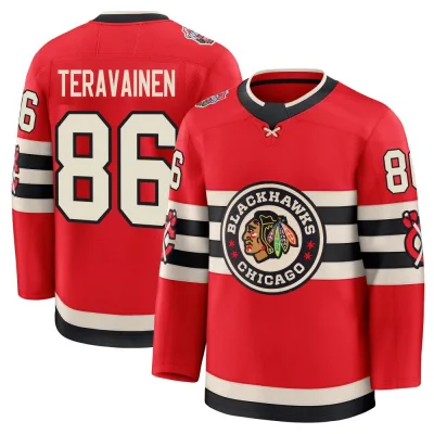 Men's Teuvo Teravainen Chicago Blackhawks Red 2025 Winter Classic Jersey - Black Premium