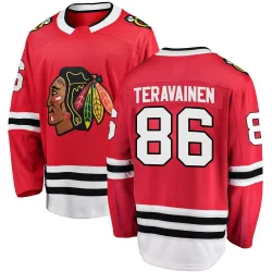 Men's Teuvo Teravainen Chicago Blackhawks Red Home Jersey - Black Breakaway