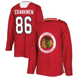 Men's Teuvo Teravainen Chicago Blackhawks Red Home Practice Jersey - Black Authentic