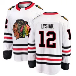 Men's Tom Lysiak Chicago Blackhawks Away Jersey - White Breakaway