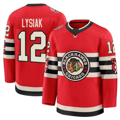 Men's Tom Lysiak Chicago Blackhawks Red 2025 Winter Classic Jersey - Black Premium