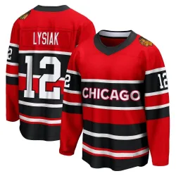 Men's Tom Lysiak Chicago Blackhawks Red Special Edition 2.0 Jersey - Black Breakaway