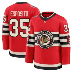 Men's Tony Esposito Chicago Blackhawks Red 2025 Winter Classic Jersey - Black Premium