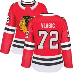 Women's Alex Vlasic Chicago Blackhawks Red Home Jersey - Black Authentic