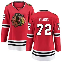 Women's Alex Vlasic Chicago Blackhawks Red Home Jersey - Black Breakaway