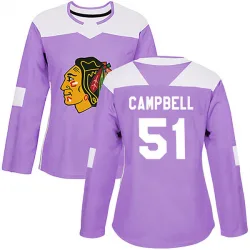 Women's Brian Campbell Chicago Blackhawks Fights Cancer Practice Jersey - Purple Authentic