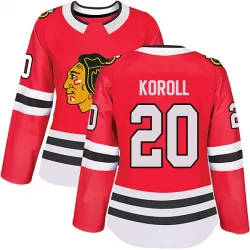 Women's Cliff Koroll Chicago Blackhawks Red Home Jersey - Black Authentic