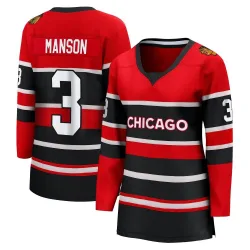 Women's Dave Manson Chicago Blackhawks Red Special Edition 2.0 Jersey - Black Breakaway