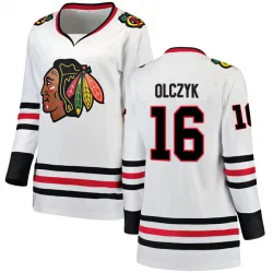 Women's Ed Olczyk Chicago Blackhawks Away Jersey - White Breakaway