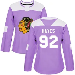 Women's Gavin Hayes Chicago Blackhawks Fights Cancer Practice Jersey - Purple Authentic