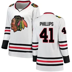 Women's Isaak Phillips Chicago Blackhawks Away Jersey - White Breakaway