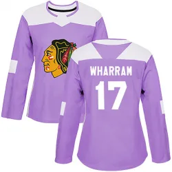 Women's Kenny Wharram Chicago Blackhawks Fights Cancer Practice Jersey - Purple Authentic