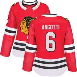 Women's Lou Angotti Chicago Blackhawks Red Home Jersey - Black Authentic