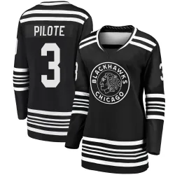 Women's Pierre Pilote Chicago Blackhawks Alternate 2019/20 Premier Jersey - Black Breakaway