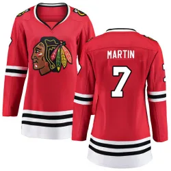 Women's Pit Martin Chicago Blackhawks Red Home Jersey - Black Breakaway