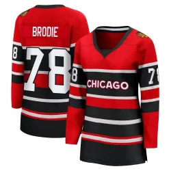 Women's TJ Brodie Chicago Blackhawks Red Special Edition 2.0 Jersey - Black Breakaway